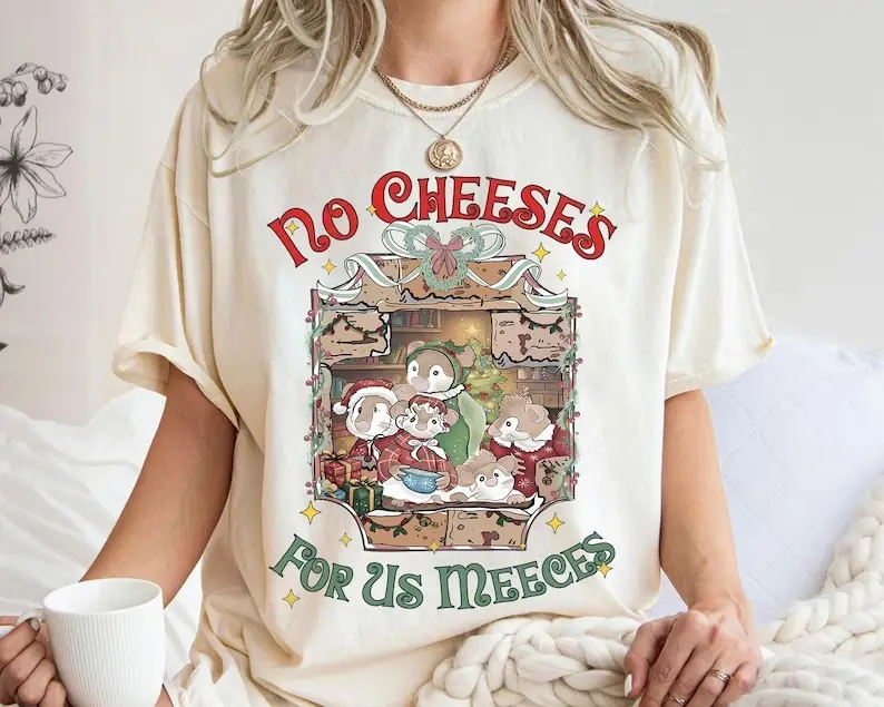 

Футболка с принтом «Рождественская керол» Disney Muppet, винтажная модная одежда с короткими рукавами и мышью без сыра для нас, модные топы с героями мультфильмов