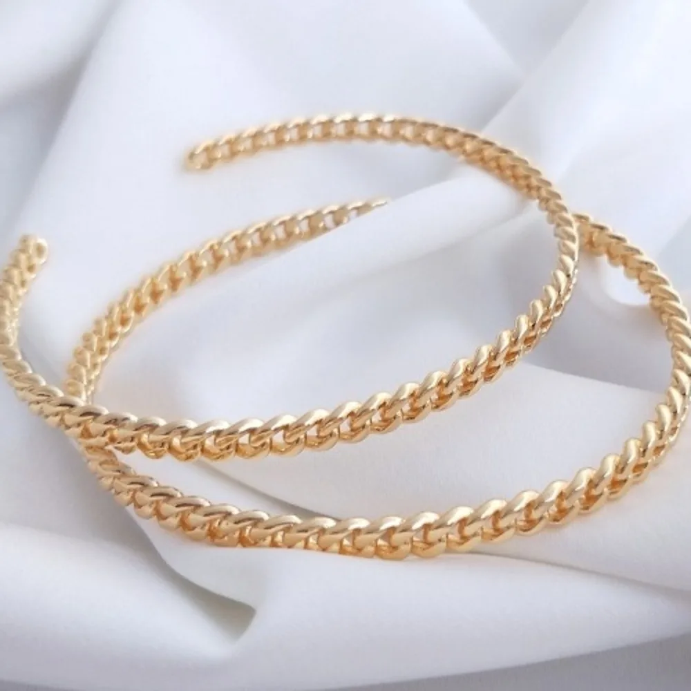 

Copper Beads 14K Gold Color Gold Plated Chain Bracelet Stylish Simple Light Luxury Premium Sense DIY Open Bangles Ring