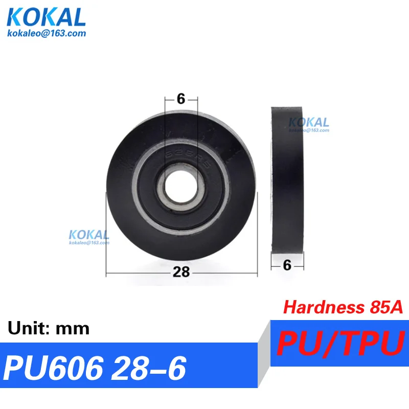 [PUd6]1PCS 626RS inner 6mm polyurethane PU low noise Vending machine bearing roller currency count manchine TPU rubber roller 30