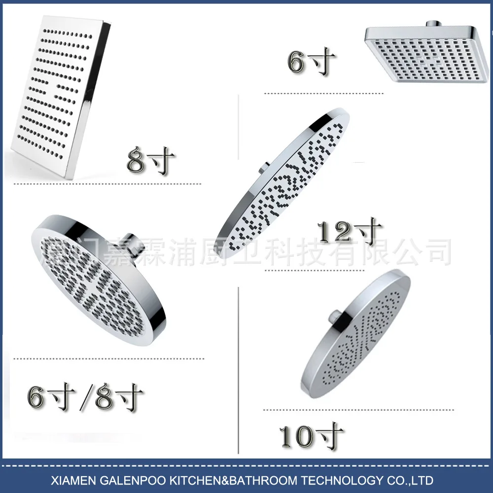 

Supercharged shower top spray Amazon explosion 6/8/10/12 inch round/square shower head