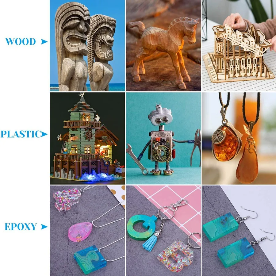 A67P-Resin Tools Kit With 1Pcs Pin Vise Hand Drill 10Pcs Drill Bits And 400Pcs Screw Eye Pins For DIY Keychain Pendant Making