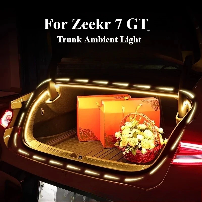 

For Zeekr 7 GT 12V Car Trunk Ambient Light Strip Waterproof Flexible DIY Rear Trunk Silicone Lights Outdoor Camping Lighting