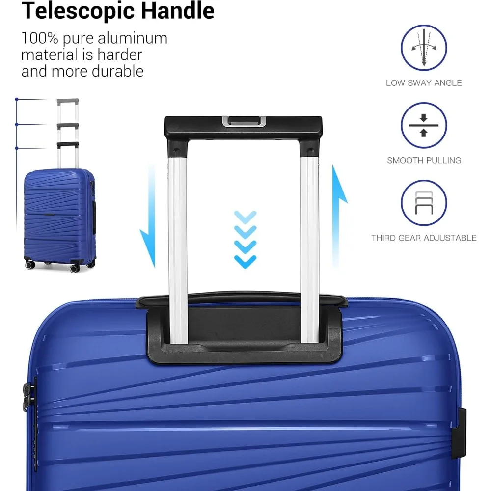 拡張可能な2ピースの荷物セット（24インチのスーツケースとダッフルバッグ付き）、女性用旅行スーツケース、クリアランスセール、軽量ポリップ