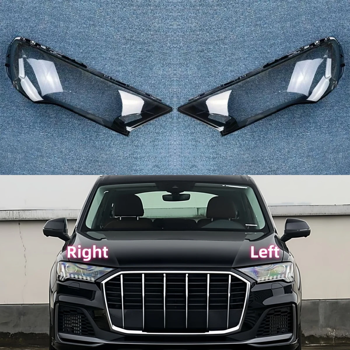 

Для Audi Q7 2020 2021 2022: Стеклянная линза фары, колпак фары, крышка фары