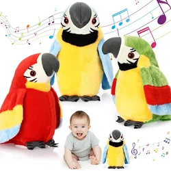Talking Parrot Toy Repeat What You Say Interactive Stuffed Animal Plush Toy for Kids Record Parrot Waving Wings Funny Bird Toy