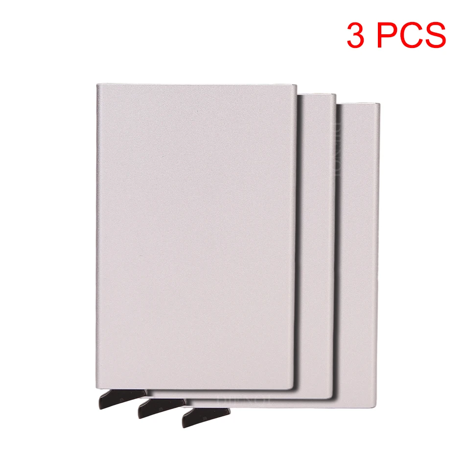 Rfid Creditcardhouder Metaal Dun Slanke Slimme Portemonnee Heren Dames Portefeuilles Pop-up Minimalistische Kleine Zwarte Portemonnee Mini Portefeuilles voor Heren