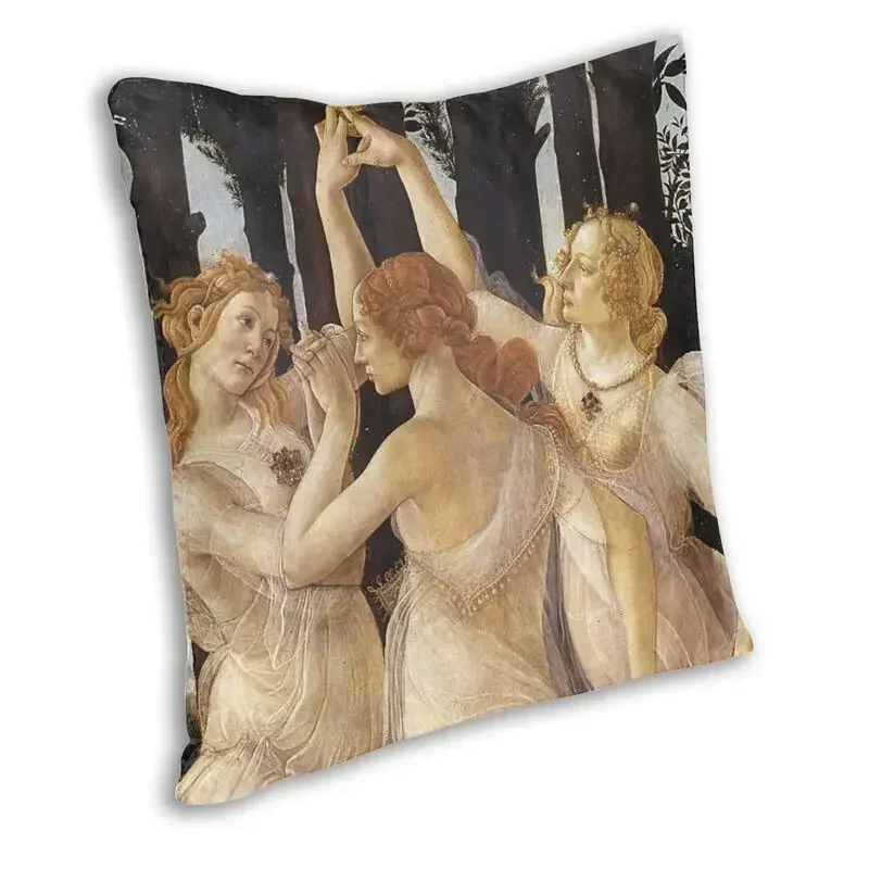 Sandro Botticelli The Three Graces Sofa Cushion Cover Velvet Italian Artist Painter Throw Pillow Case Home Decor Pillowcase