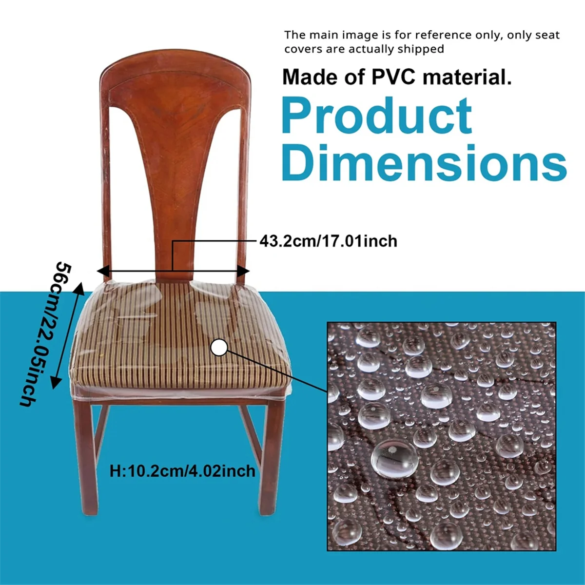 

AA98 4 шт. прозрачные чехлы для обеденных стульев, защитные водонепроницаемые чехлы на стулья, чехлы на сиденья для стульев, сиденья