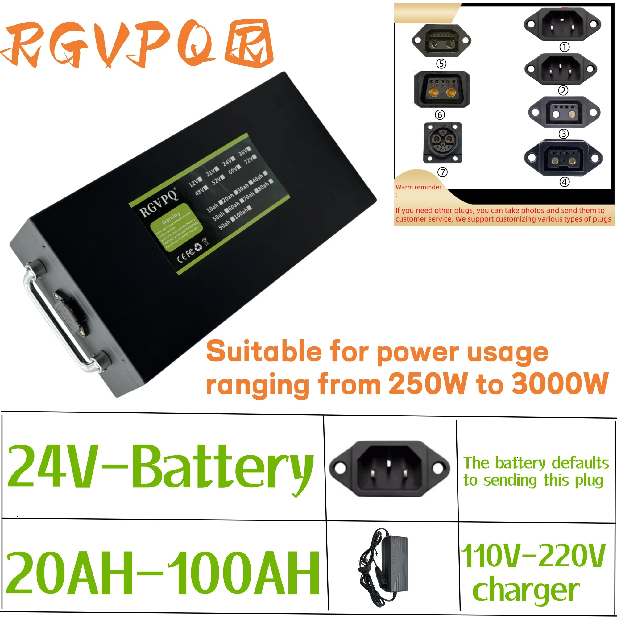 

Air transportation, 24-hour delivery, Harley battery Citycoco24V220AH-100AH suitable for 500W~3000W Harley motorcycles,