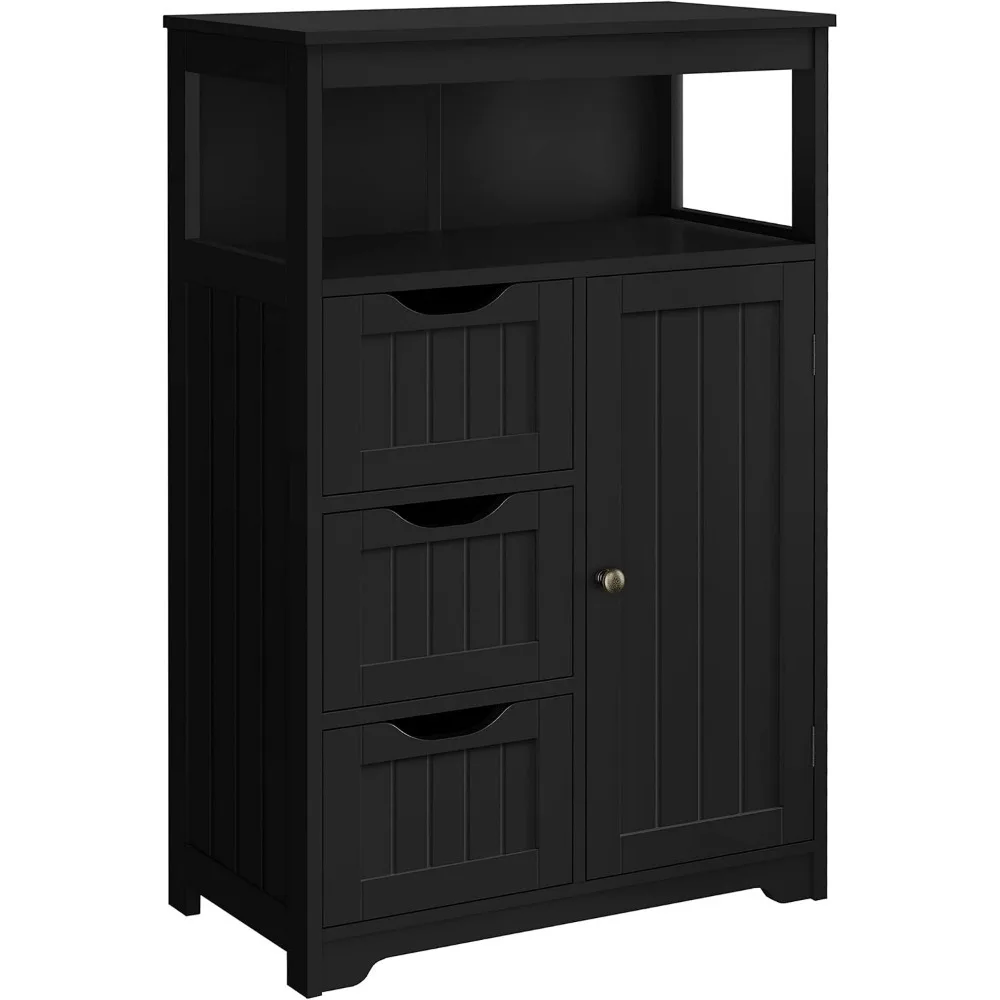 

Bathroom Floor Cabinet, Free Standing Wooden Storage Organizer Multiple Tiers Storage Cabinet for Living Room