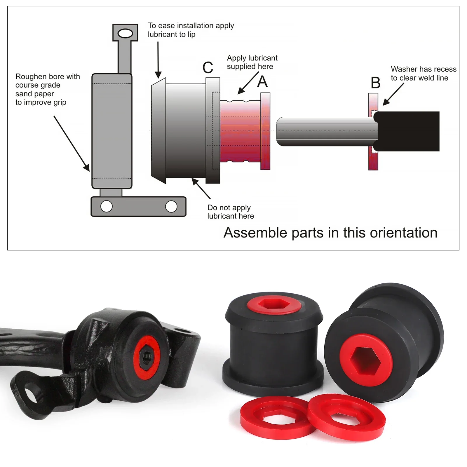 

Комплект из 2-х комплектов втулок передней и задней подвески (поперечных рычагов) для Mini Cooper R50/R52/R53/R55 R56 R57 R58 R59 2012-2015 гг.