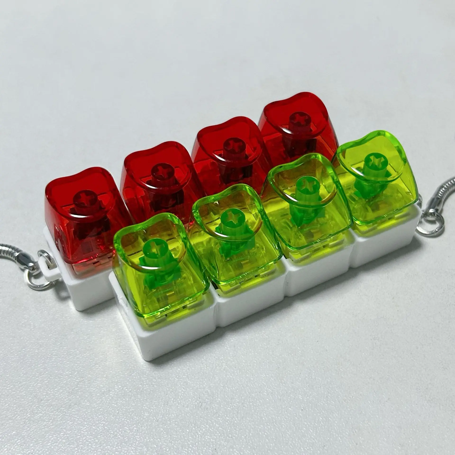 Colourful Hearts 4-Grid Glowing  Fingertip Stress Relief Toy Cute Candy Button Finger Clicker Toy ECD Mechanical Keyboard Fidget