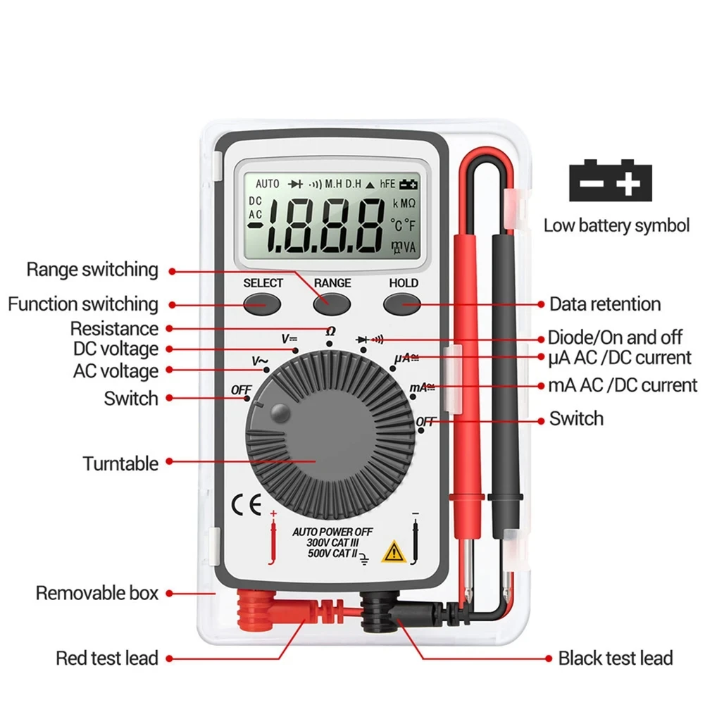 multimetro tester AN101 Mini Digital Multimeter Multimetro Tester DC/AC Voltage Current Lcr Meter Pocket Professional Testers image 6
