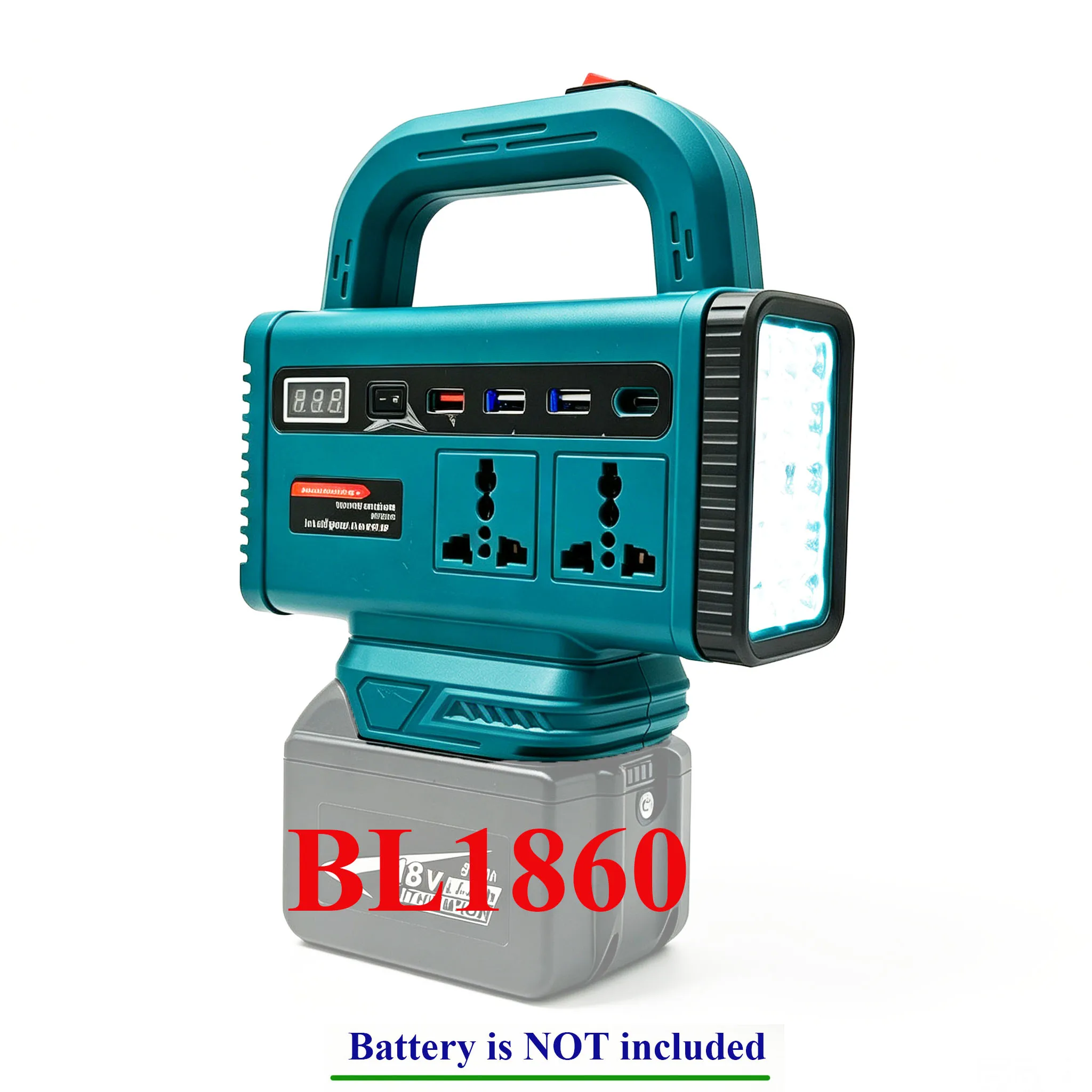 Lithium-Batterie-Wechselrichter, tragbare Stromversorgungsstation, Handgenerator, Notstromversorgung für Makita, DeWALT und Milwaukee. – Detail 1