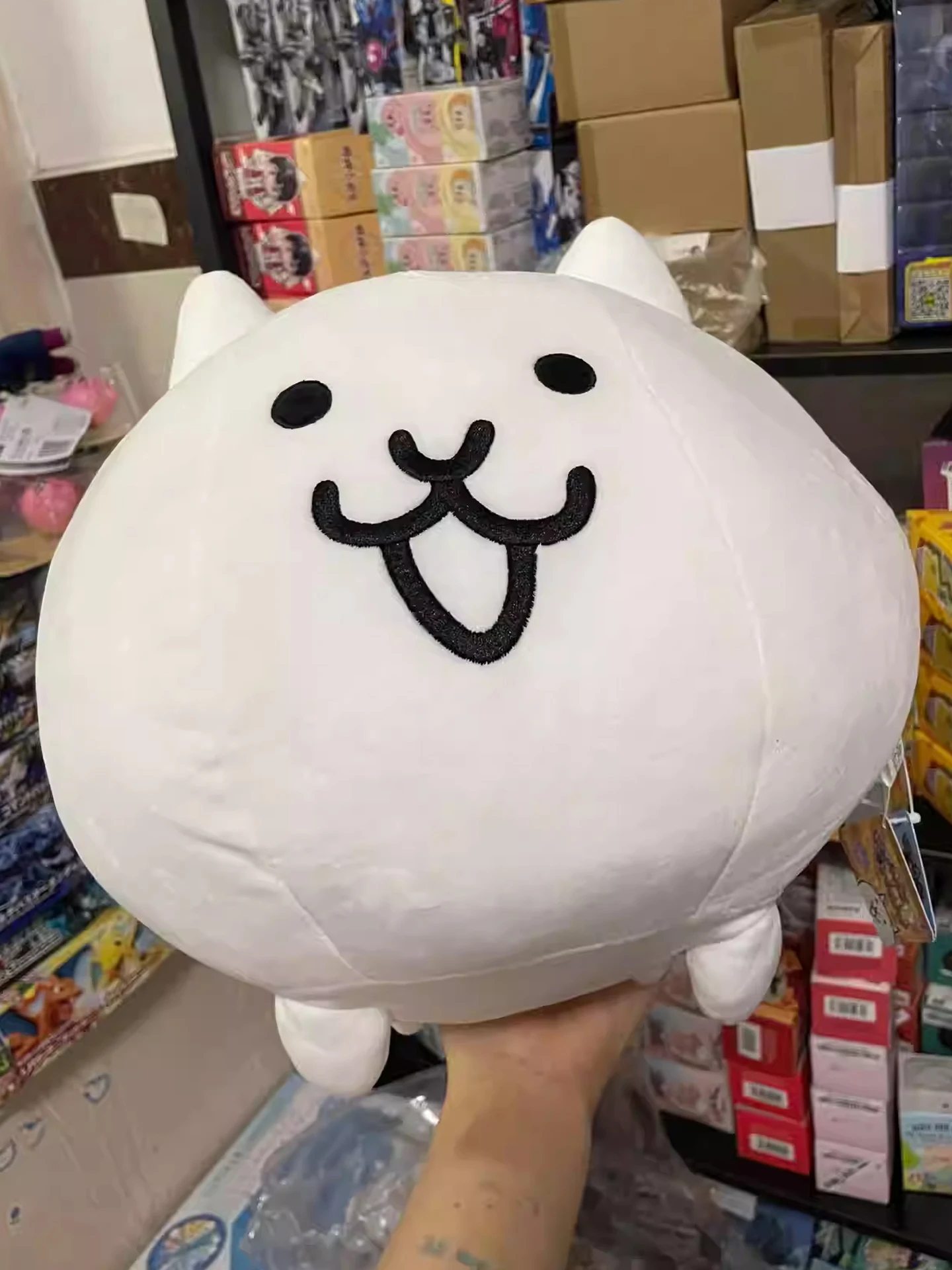 Cute Japan Game Nyanko Daisensou Great War The Battle Cats Neko Cat Big Plush Stuffed Pillow Cushion Toy Doll Kids Gifts 35*30cm