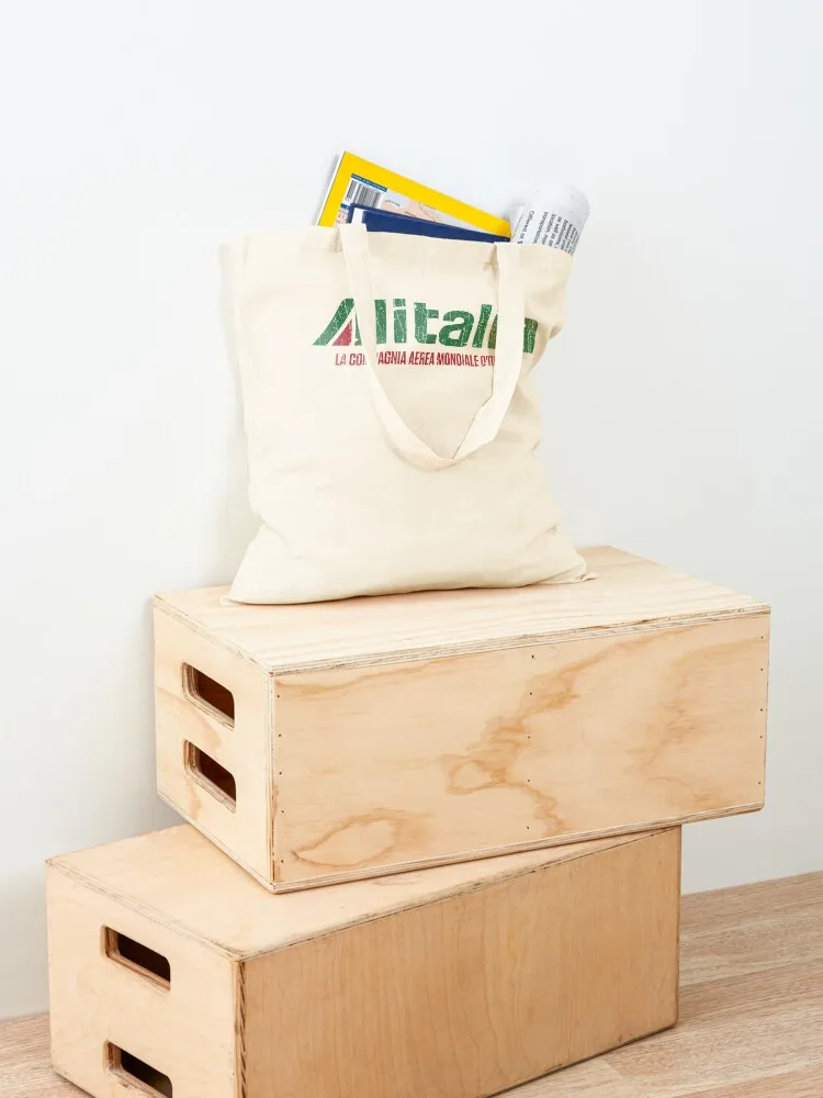 Alitalia - شركة الطيران العالمية الإيطالية 1946 حمل حقيبة الشاطئ حقيبة المرأة للمتسوقين حقائب من القماش حقيبة قماش مخصصة #4