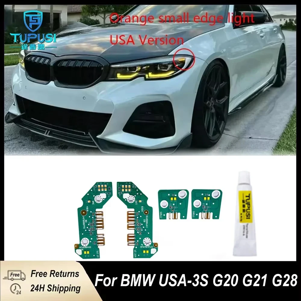 

Желтые светодиодные панели DRL для BMW 3 серии G20 G21 LCI 330i 330i M340i 2019 2020 2021 2022 Светодиодные фары дневного света