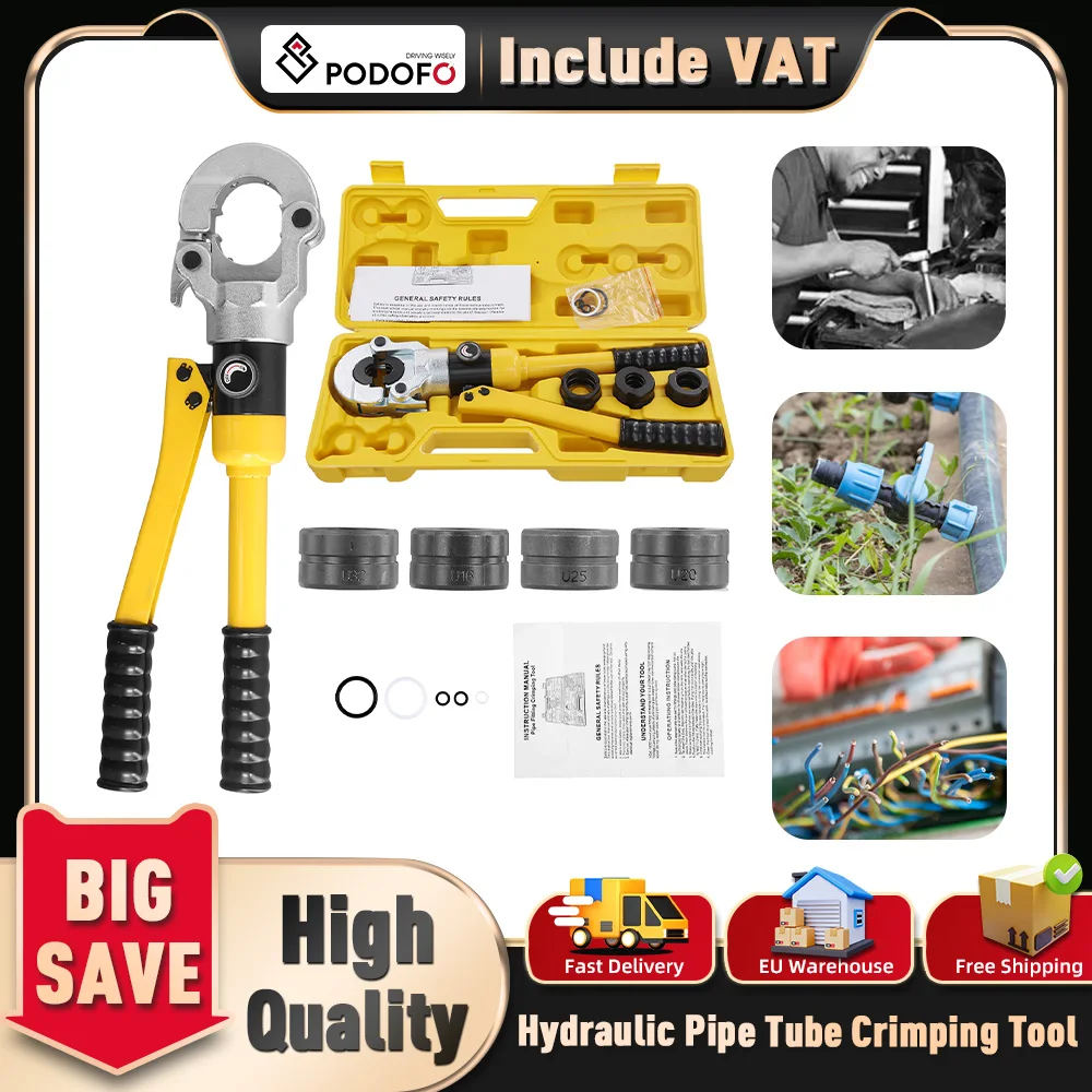 Industrial Podofo Hydraulic Crimping Tool Cable Lug Crimper Plier Hydraulic