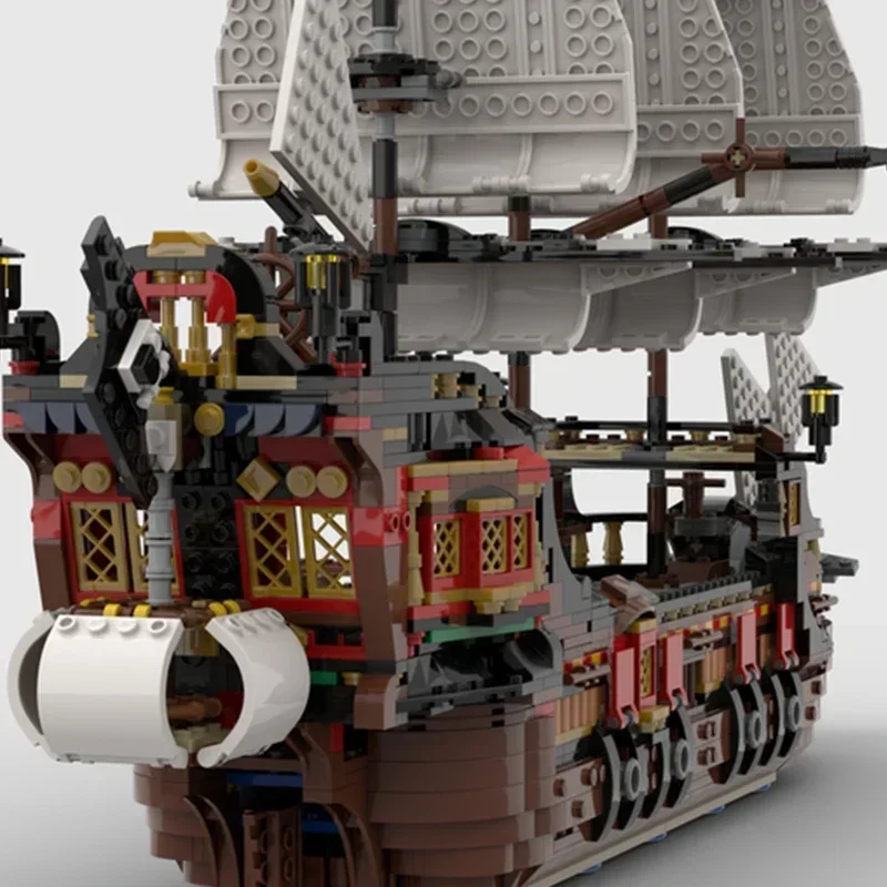 Navio Militar Modelo Construção Tijolos, Pirates Battleship, Blocos Modulares, Montagem De Brinquedos, Presentes De Natal, Conjuntos De DIY, MOC, MOC