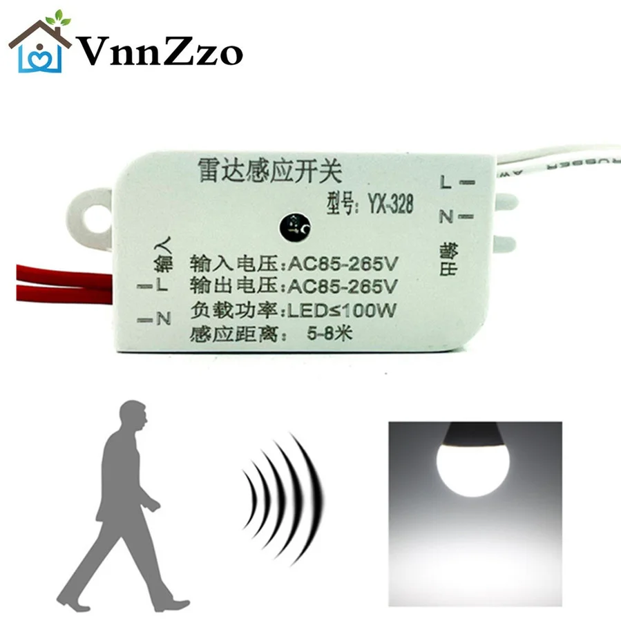 110V 220V AC 50Hz Auto Infrared Sensor Switch PIR Microwave Radar Body Motion Sensor Module High quality Support drop shipping