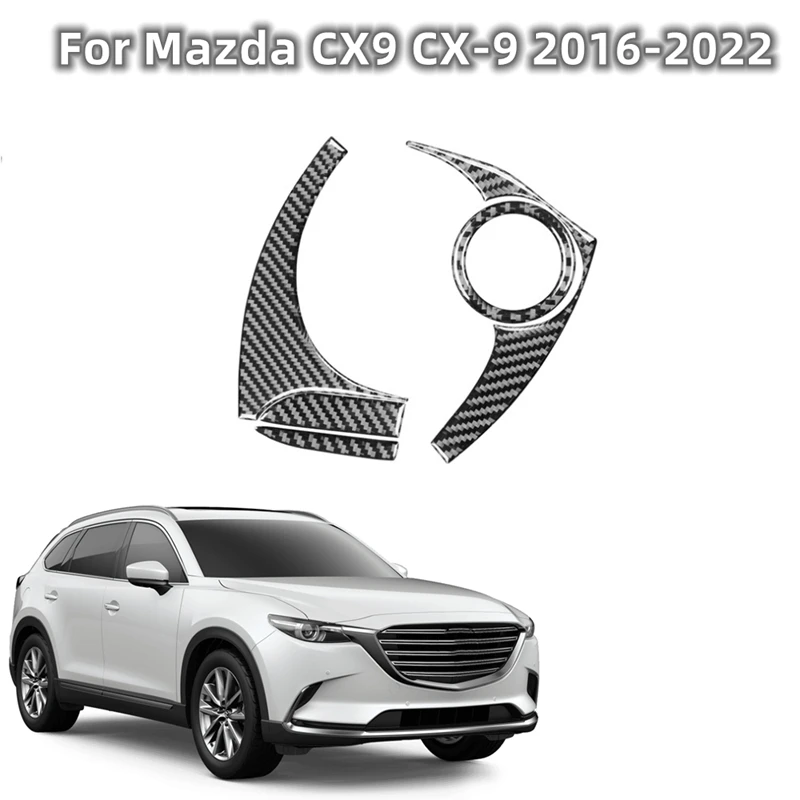 

Рамка из углеродного волокна для Mazda CX9 CX-9 2016-2022, панель приборной панели, кнопка запуска и остановки двигателя, аксессуары для интерьера