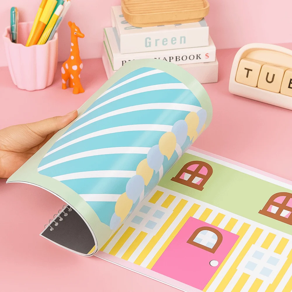 Handgemaakt materiaal Kindertape Stickerboek Educatief vroeg leren Cartoon DIY Set Cartoon Montessori Tape Coloring Toy