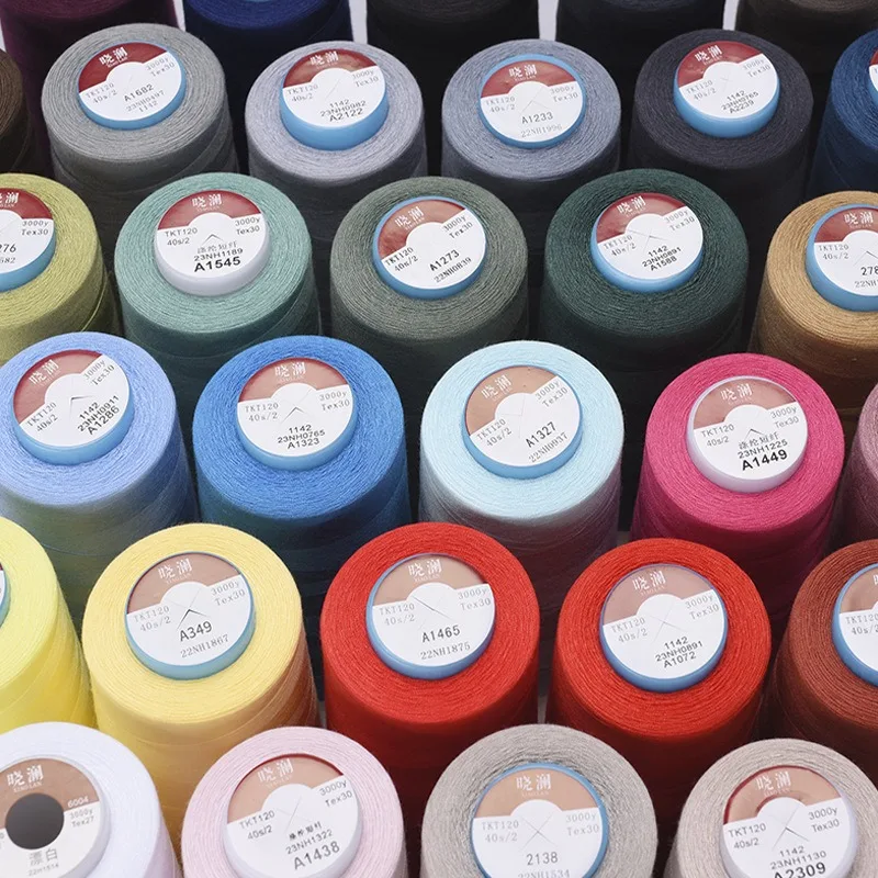 3000 Yard 40S/2 Sewing Thread for Stitching High Quality Spool Embroidery Polyester Thread for Household and Sewing Machine