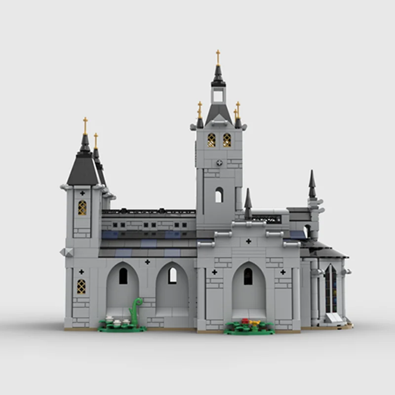 1445 Uds. Moc Iglesia Medieval modelo Castillo bloques de construcción modulares DIY creativo montaje Retro ladrillos juguetes niños regalos de navidad