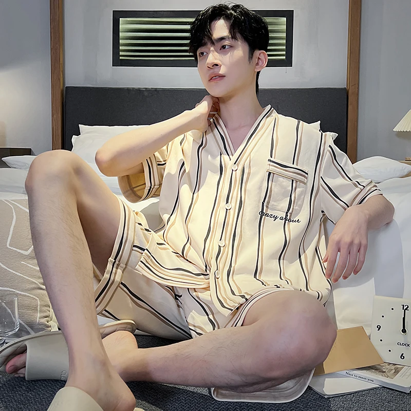 Cardigan short-sleeved suit-g1015