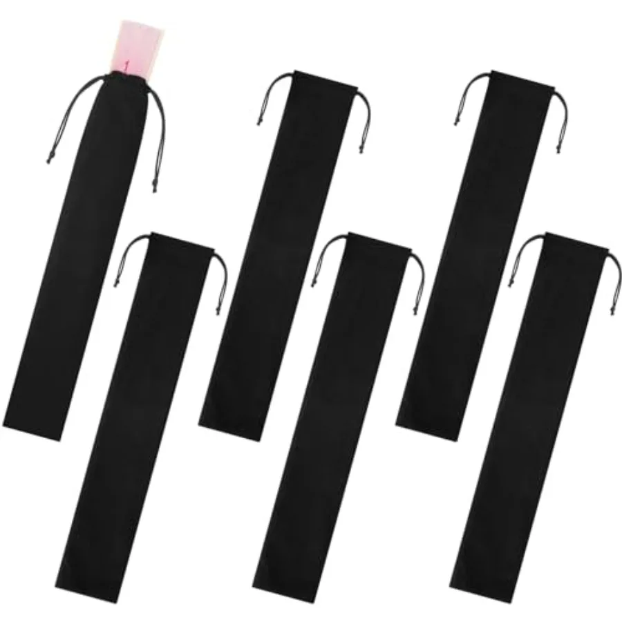 6 Pcs Folding Fan Pouch Velvet Drawstring Bag - Compact Travel Storage Organizer for Folding Hand Fans, Collector Case and Gift