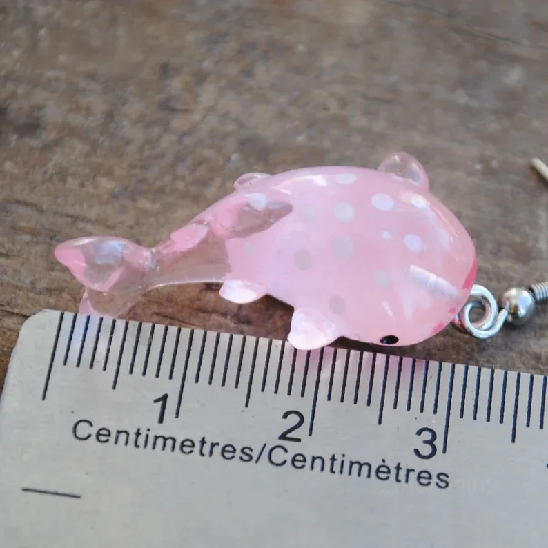 Pink Shark Fish earrings cute kawaii earrings2022