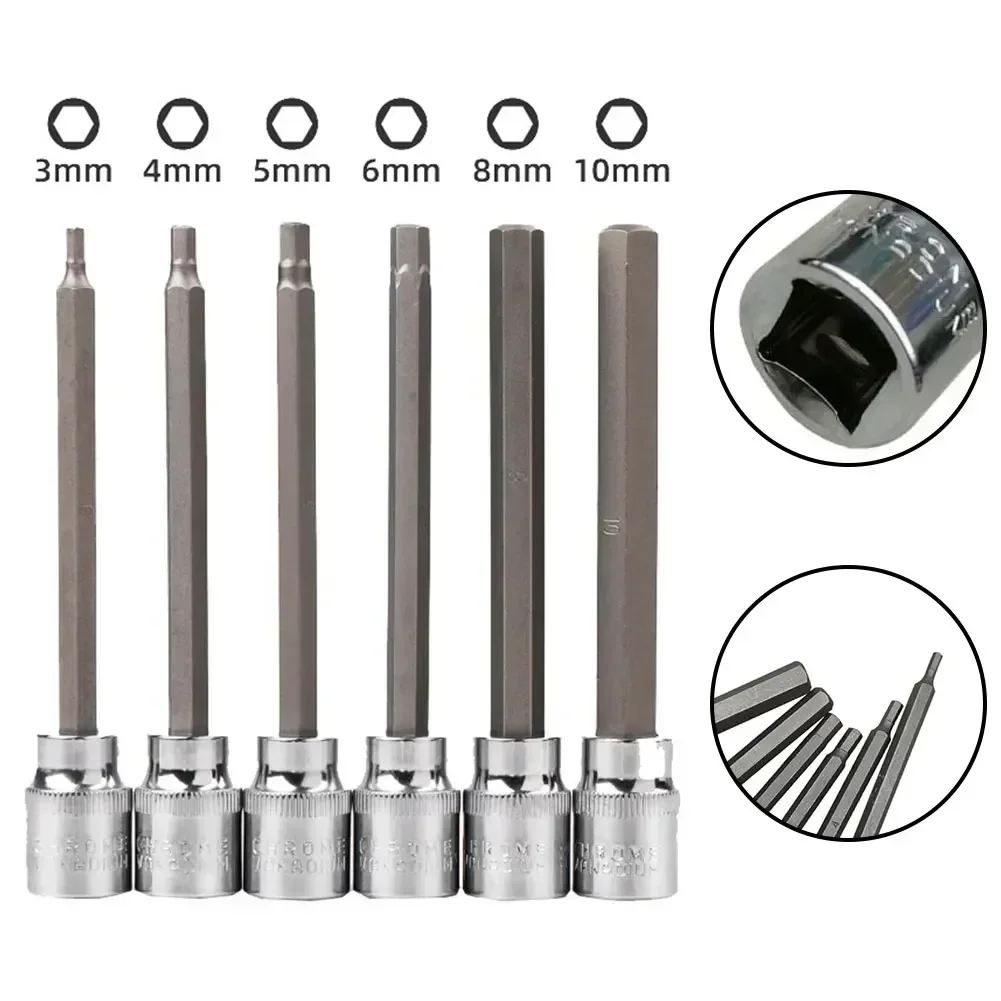 

1pc 3/8 Inch Drive Wrench Socket Adapter Hex Screwdriver Bit Sockets Hand Tool Socket Joint Hexagonal Screwdriver H3-H10