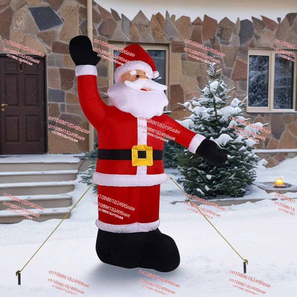 

Christmas Waving Santa Claus Holiday Glowing Decorative Ornament Inflatable Santa Claus