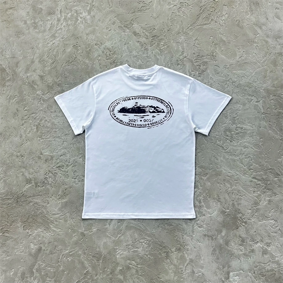 

Модная белая футболка с принтом Ba ex ort Sve Casual Sle из чистого хлопка, круглая серия Ne Devil's Island, новое поступление