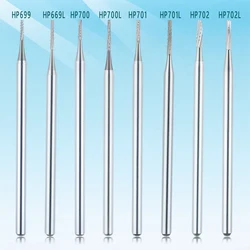 6Pcs Dental Tungsten Carbide Burs HP Strawberries Truncated Conical Long Drill Bits for Straight Nose Cone Low Speed Handpiece