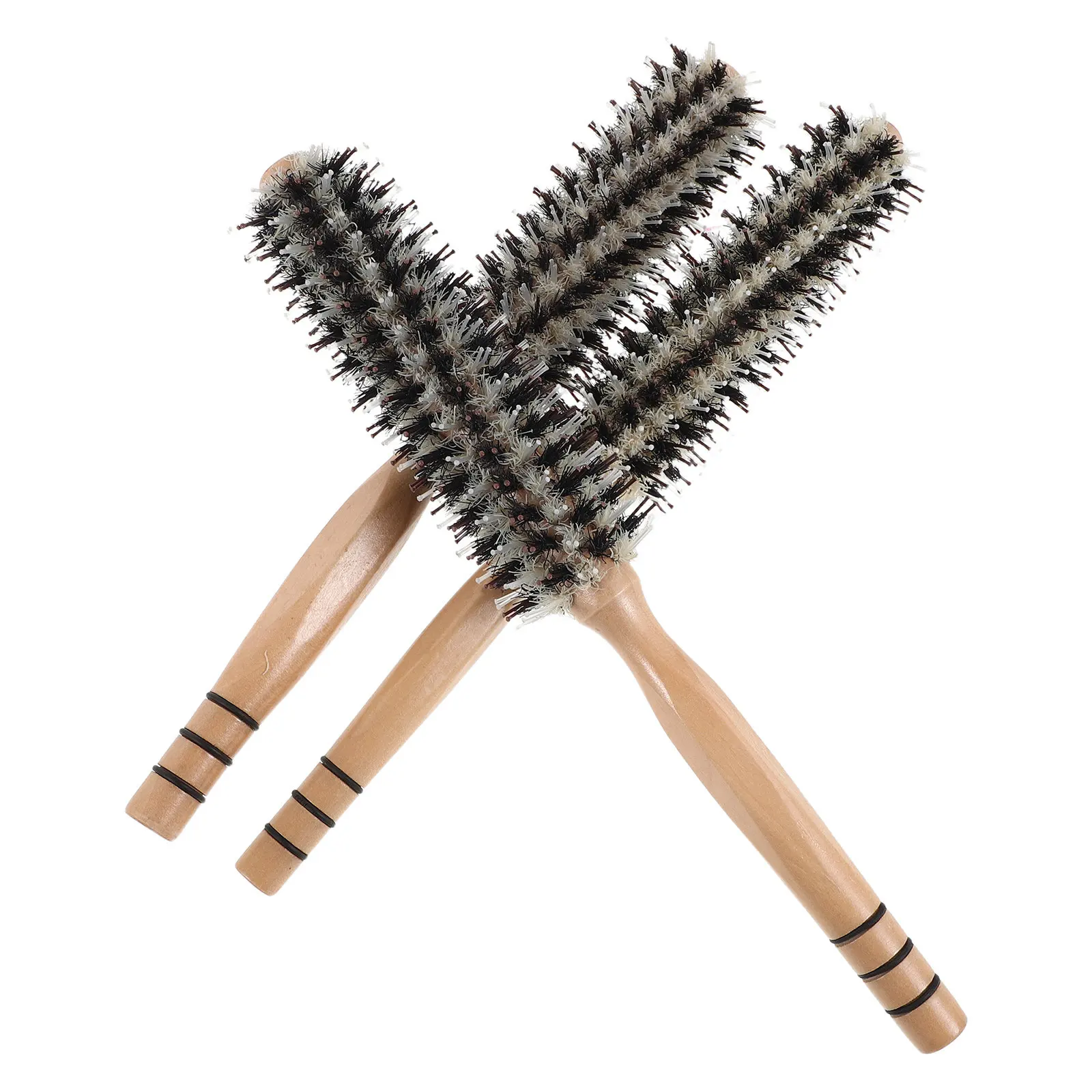 

Набор из 3 профессиональных круглых щеток для волос с мягкой щетиной кабана, расческа для завивки, распутывания и уменьшения пушистости кудрявых волос, с деревянной ручкой, для путешествий