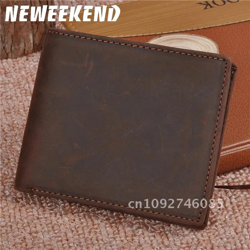 

Genuine Leather Wallet for Men Bifold Mini Money Bags Short Pocket Card Wallet Credit Purse Standard Holder Solid Cash Male Coin