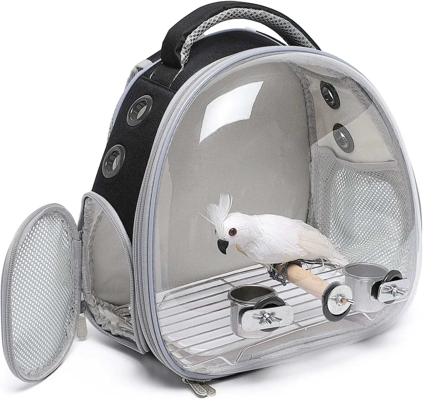 

Bird Carrier Pet Travel Cage with Perch for Parrot Cockatiel Lovebirds Conures Parakeet Budgie Canary Small Animal Backpack Bag