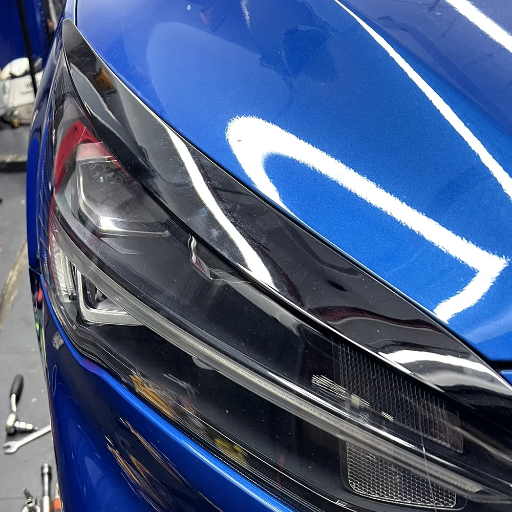 For Ford Focus MK4 Front Headlamp Eyebrows Eyelids Accessories ABS Stickers Headlight Trim Strip Car Styling 2019 2020 2021