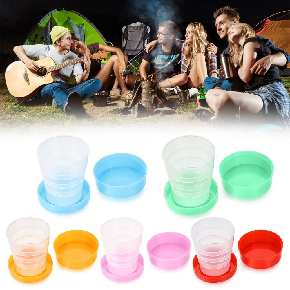 Tragbare Falt schale Lebensmittel qualität Kunststoff Reise Kaffeetasse Outdoor Camping versenkbare Getränke tasse