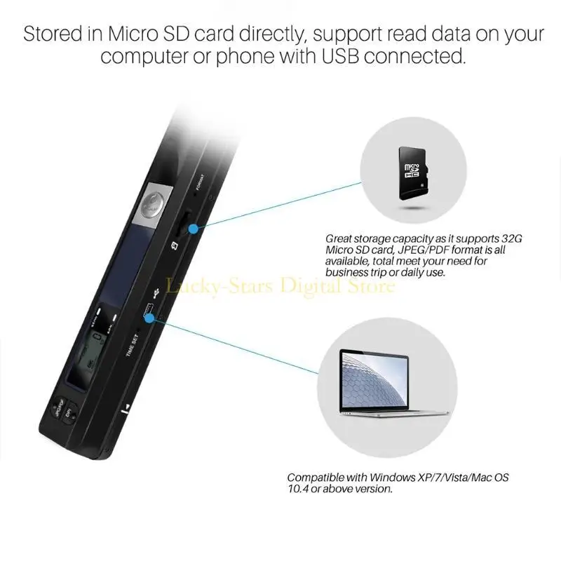

T3EE iScan Portable Handheld Scanner Photo for Image Scanner JPG/PDF Format Black
