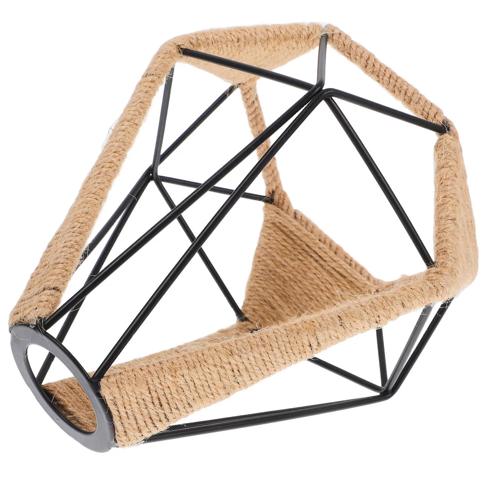 Vintage Rope-Wrapped Frame Lampshade for Pendant Ceiling Wall Table Floor Lamps Industrial Rustic Dining Room Decor