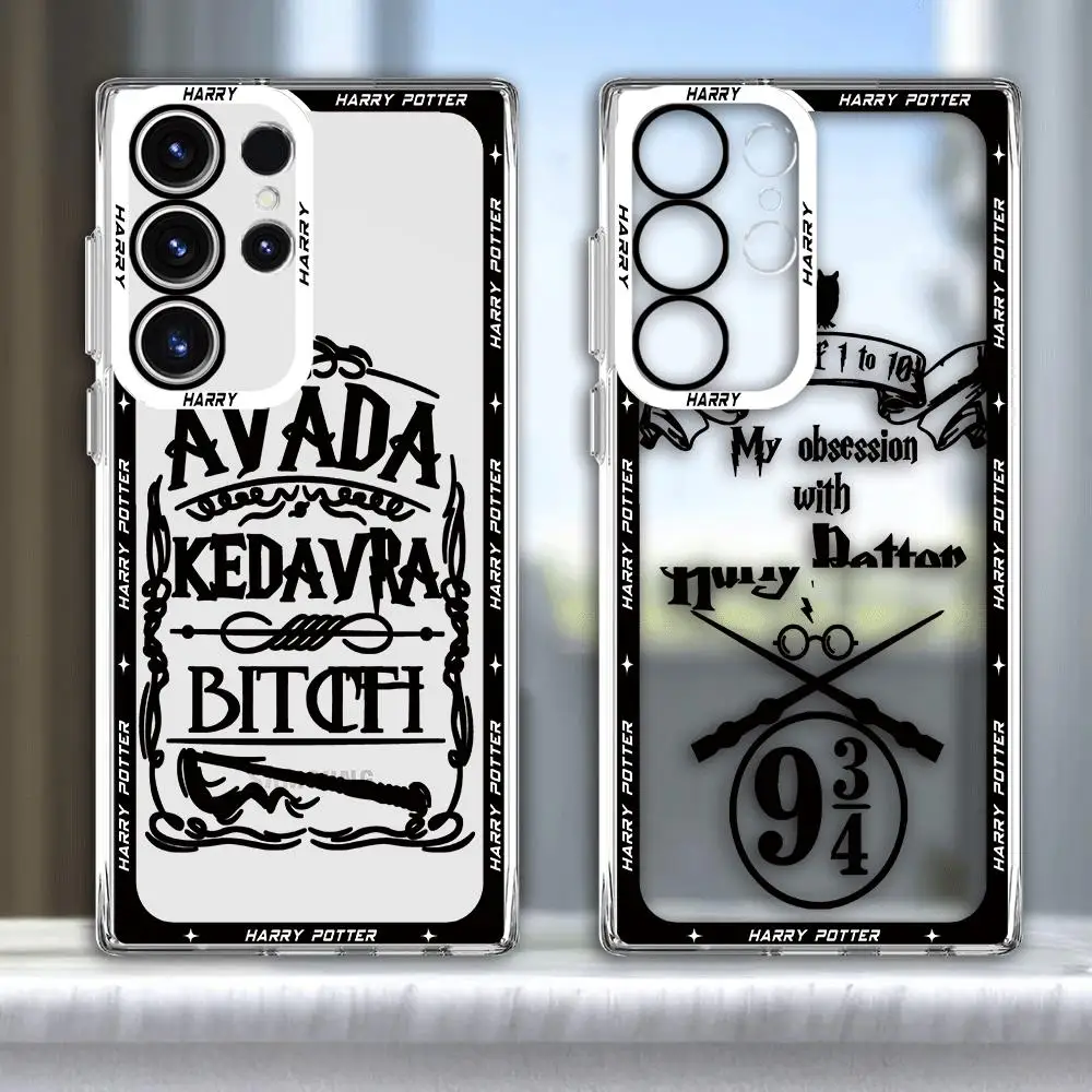 Funda de teléfono para Samsung Galaxy S23 Ultra S22 Plus Note 20 Ultra 10 Plus S10 S21 S20FE Potters Wand Harry Anime transparente suave