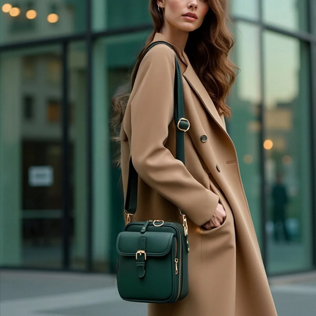 Vintage Leather Messenger Bag Casual Crossbody Shoulder Clutch Phone Bag
