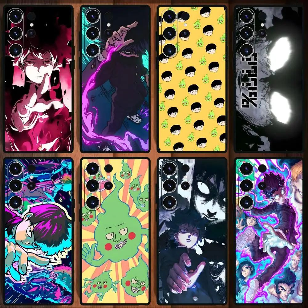 Чехол для телефона Anime Mob Psycho 100 для Samsung Galaxy S25 S24 S23 S22 S21 S20 Plus Ultra Note20, мягкий черный