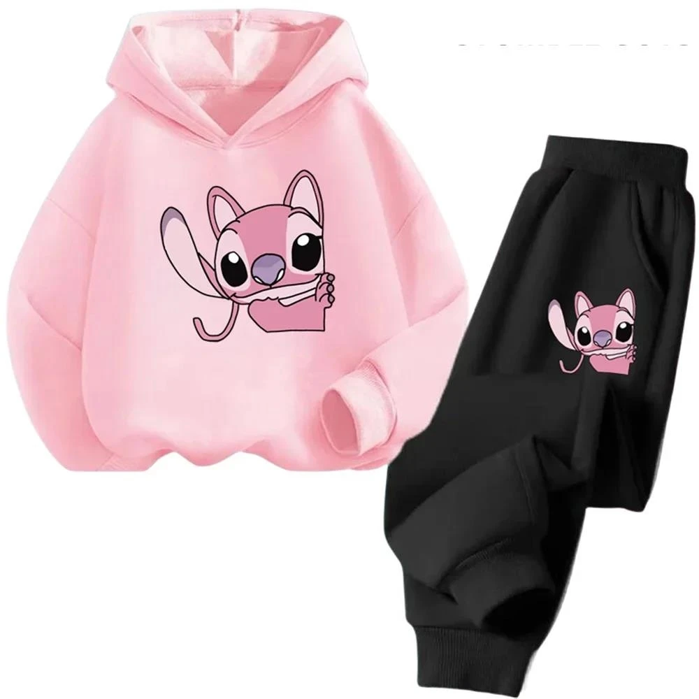 

Cartoon Anime Graphic Stitch Hoodie Trucksuit Boys Girls Print Hoodies 3-14 Years Children Clothes Long Sleeve Sweatshir