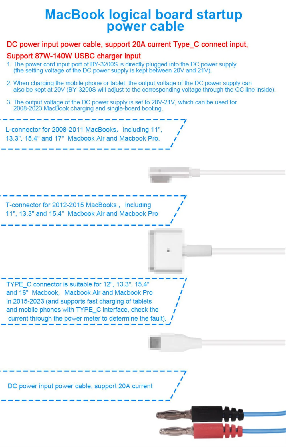 BY-3200S BY3200S Power Boot Control Line For Macbook Type-C Phone Pad Fast Charging Cable Supporting Single Board System