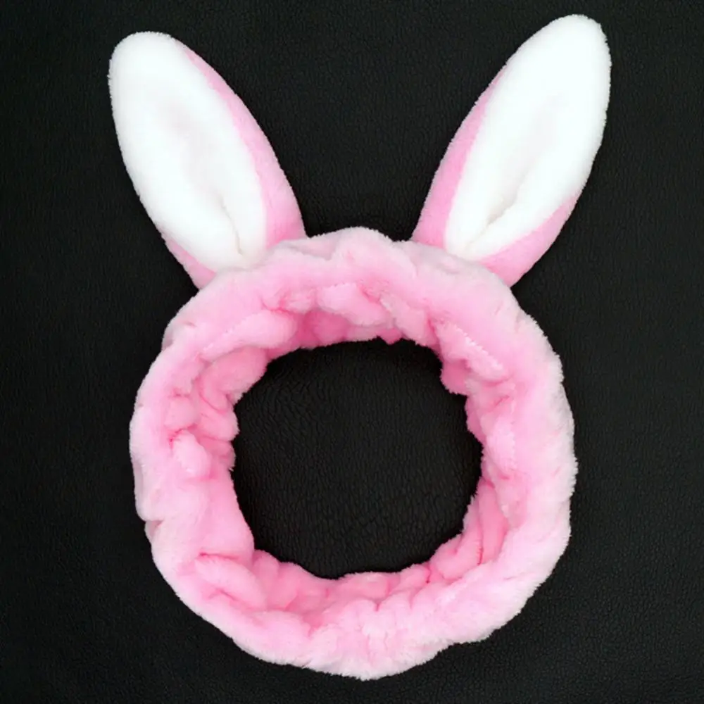 Women Headband Lovely Girls Rabbit Ears Hair Band For Shower Facial Cleaning Makeup