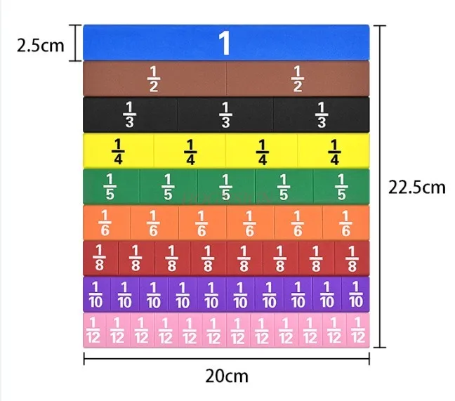 Rainbow Fraction Tower Cubes for Kids Brain Training Math Manipulatives for Elementary School Study Homeschool Supplies