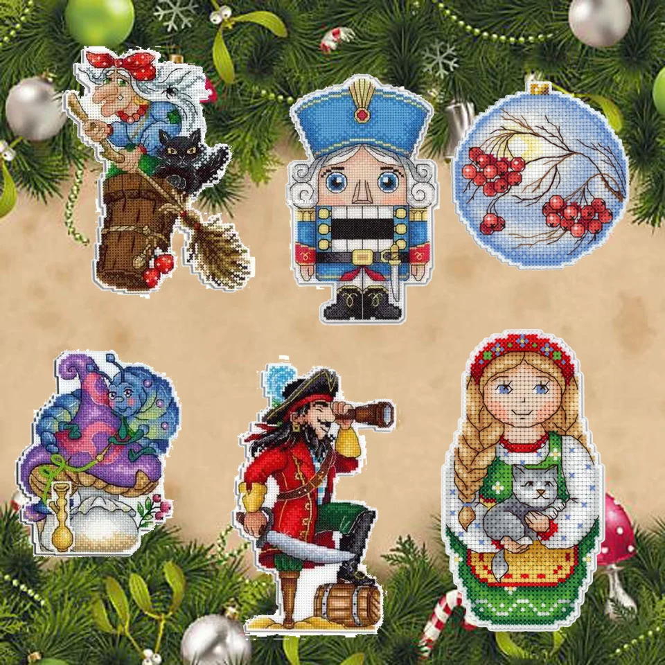 GUA01 Kit Christmas Chorus Ornament Festival Ornament Christmas Tree Decorations Cross Stitch Kits Cross-stitch Embroidery Set